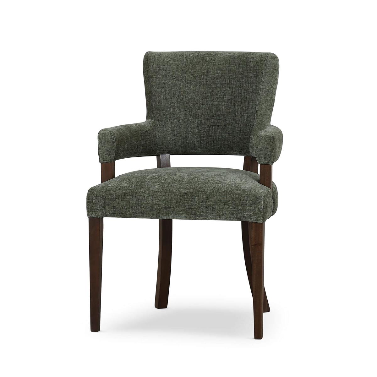 Bramble Genevieve Dining Chair — Dark Walnut / Thames Moss Green