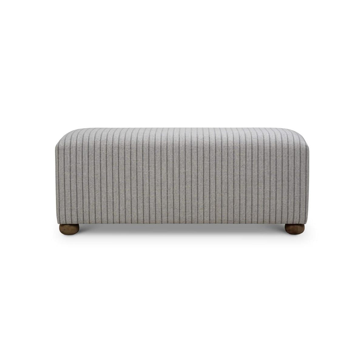 Bramble Luna Ottoman w/ Gray Munson Fabric — Gray Munson / Straw Wash