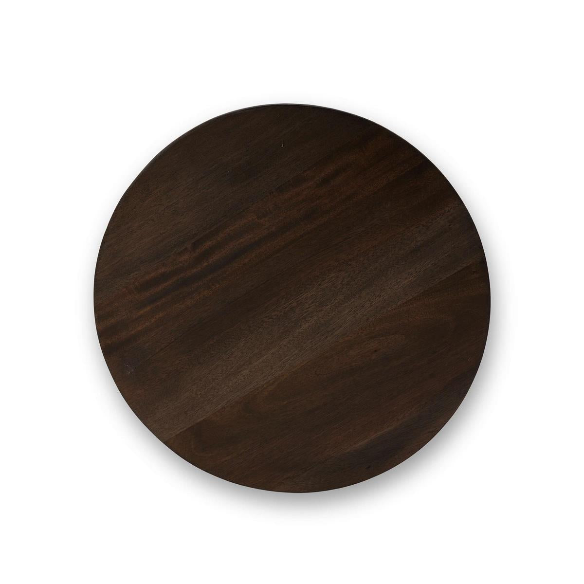 Bramble Milano Round Side Table — Dark Walnut