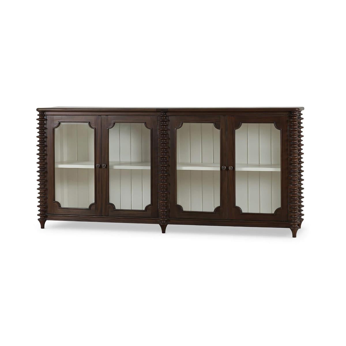 Bramble Milano 4 Door Sideboard — Dark Walnut / Putty