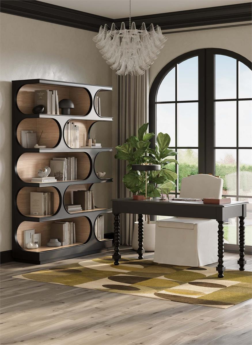 Bramble Vannes Crescent Bookcase — Batavia Black / Sandbar