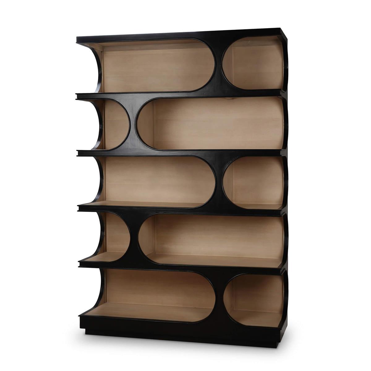 Bramble Vannes Crescent Bookcase — Batavia Black / Sandbar