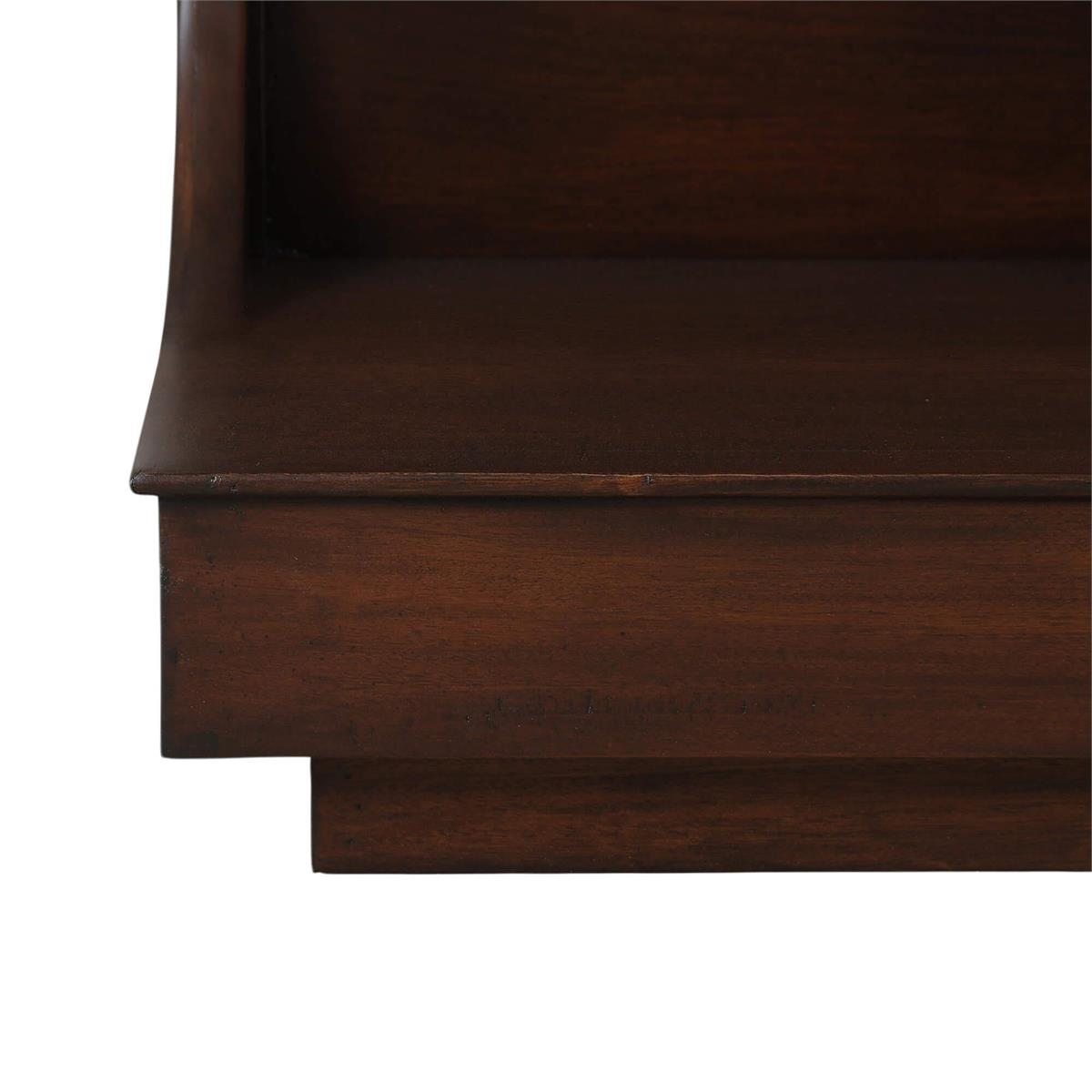 Bramble Vannes Crescent Bookcase — Matt Teak Brown