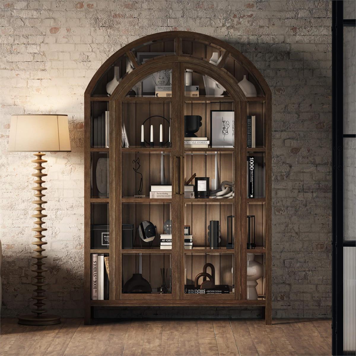 Bramble Vannes 2 Door Display Cabinet — Straw Wash / Driftwood