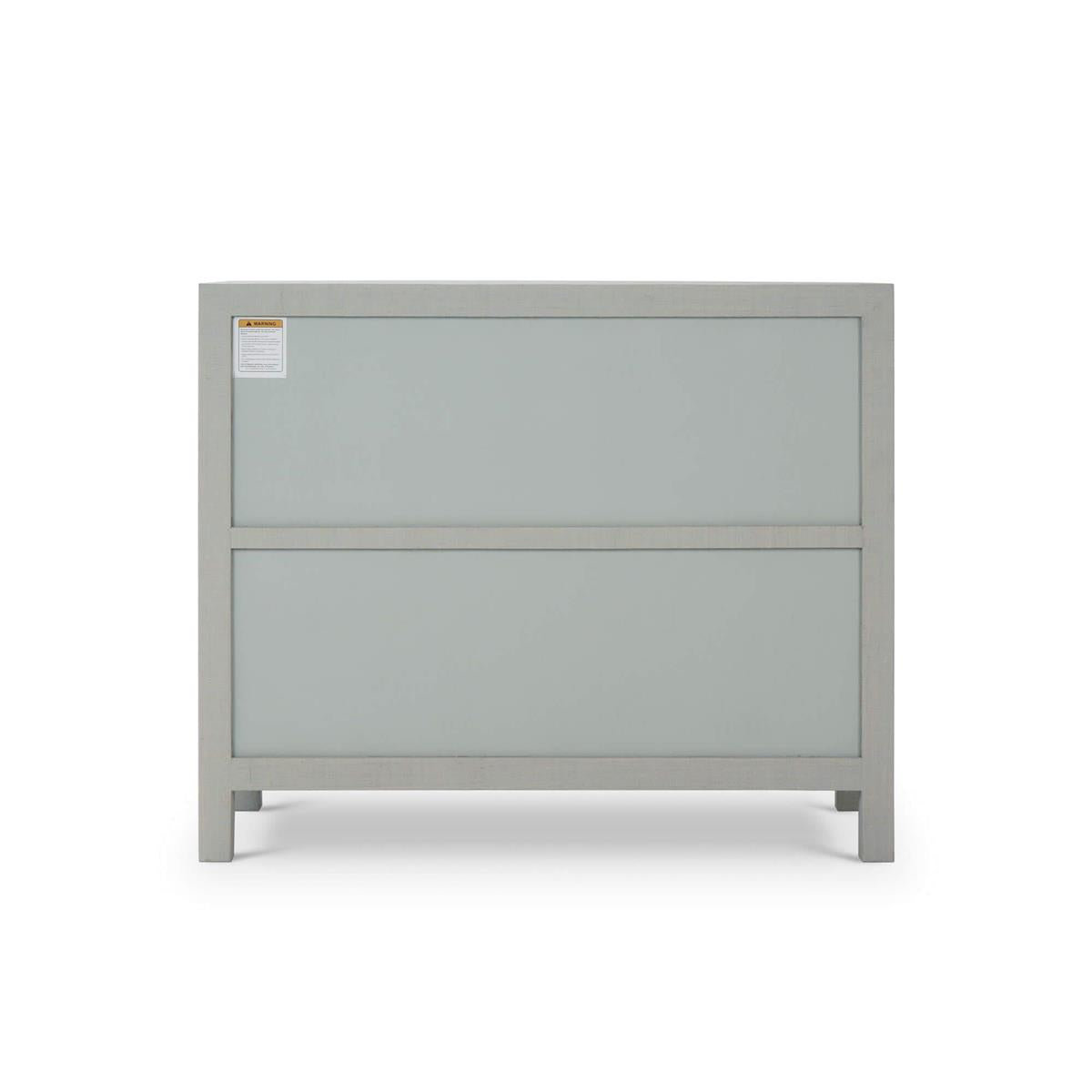 Bramble Kagu 3 Drawer Dresser w/ Raffia — Raffia Pale Blue Wash
