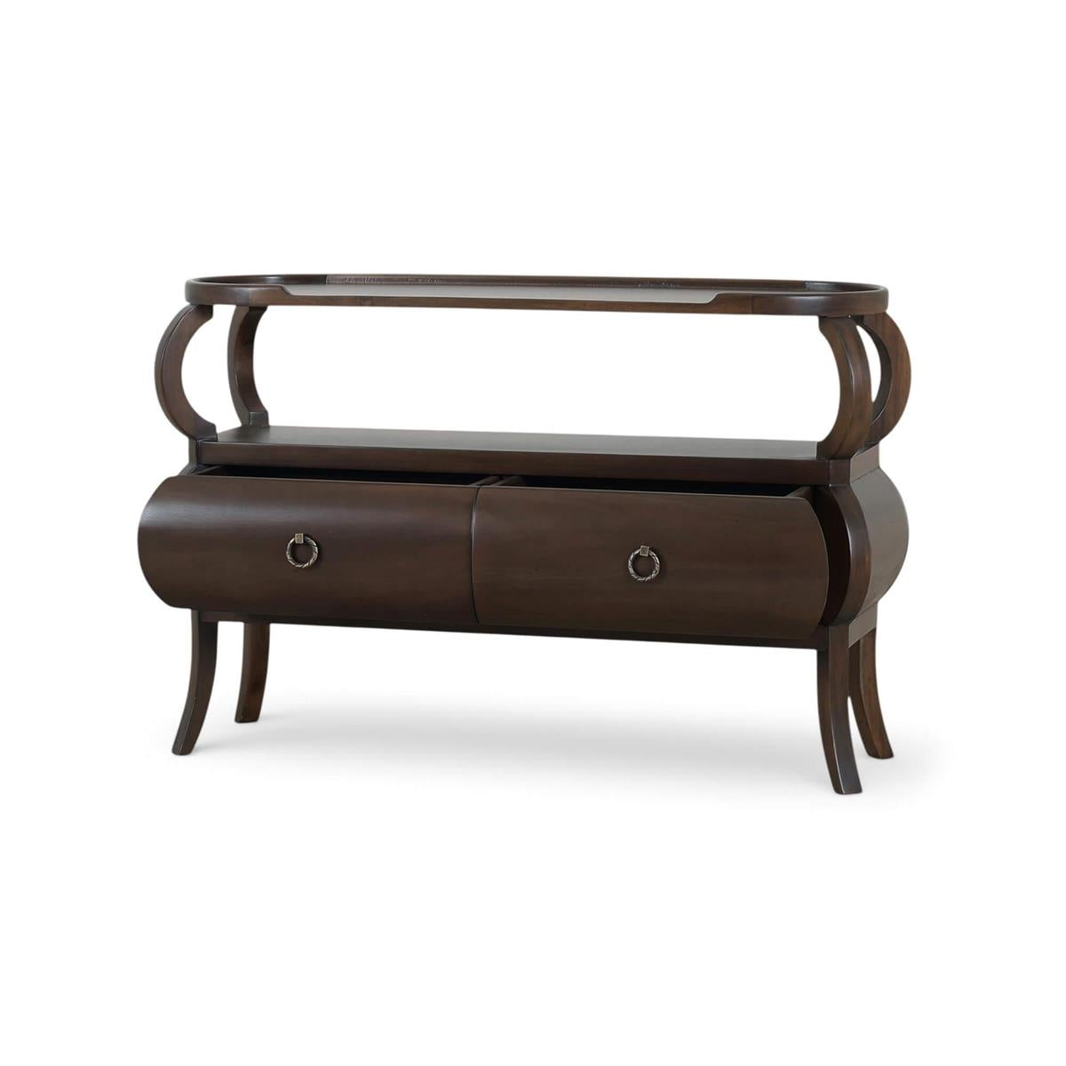 Bramble Savannah Console Table w/ 2 Drawers — Dark Walnut