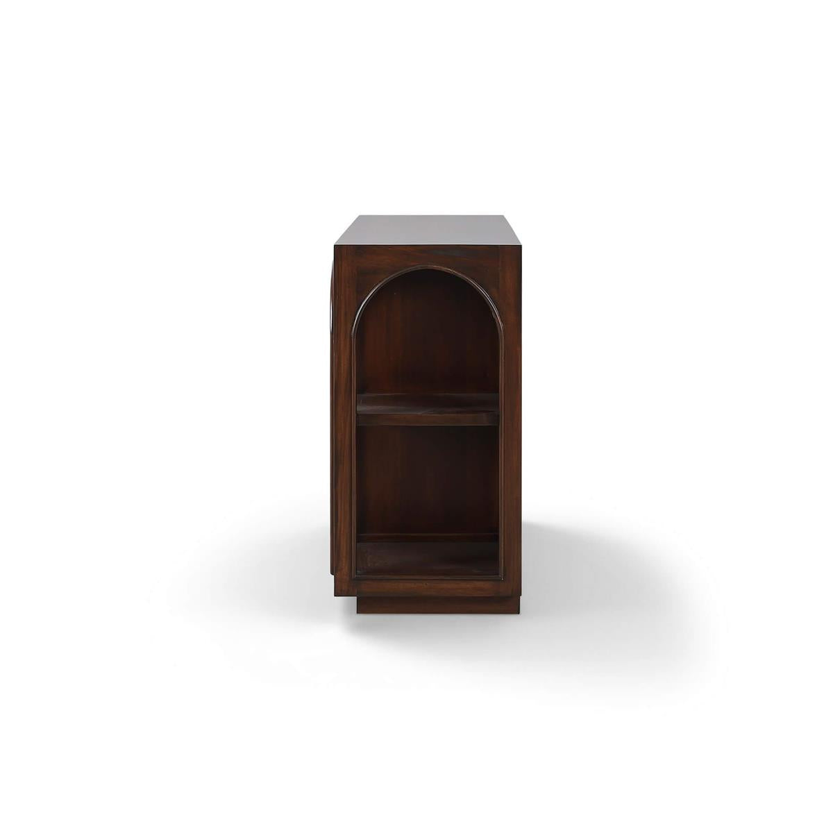 Bramble Vannes Crescent Console — Matt Teak Brown