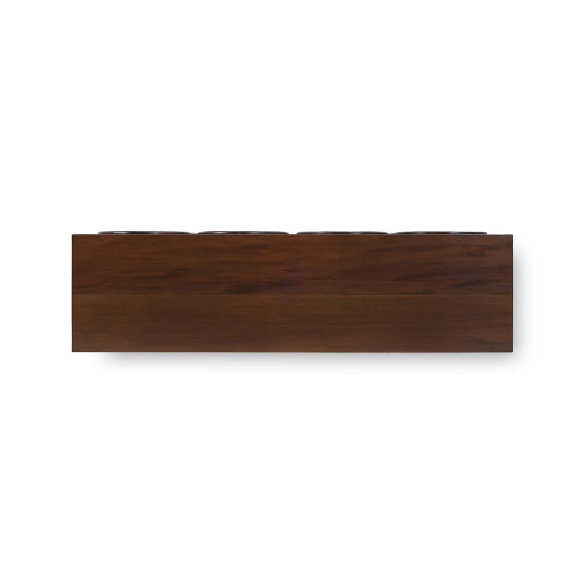 Bramble Vannes Crescent Console — Matt Teak Brown