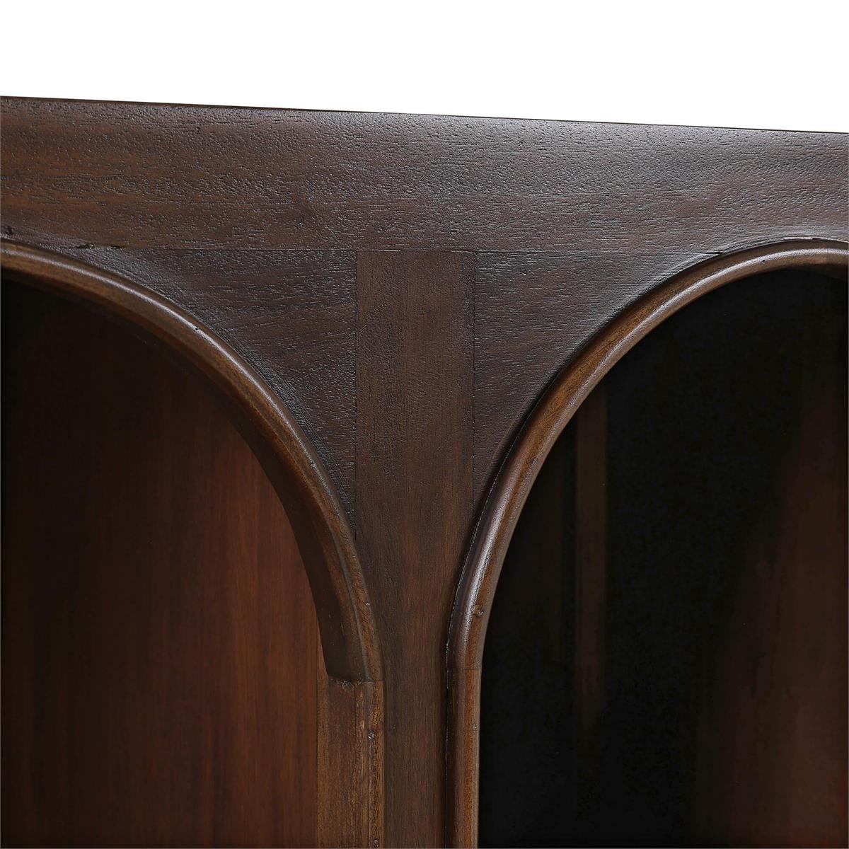 Bramble Vannes Crescent Console — Matt Teak Brown