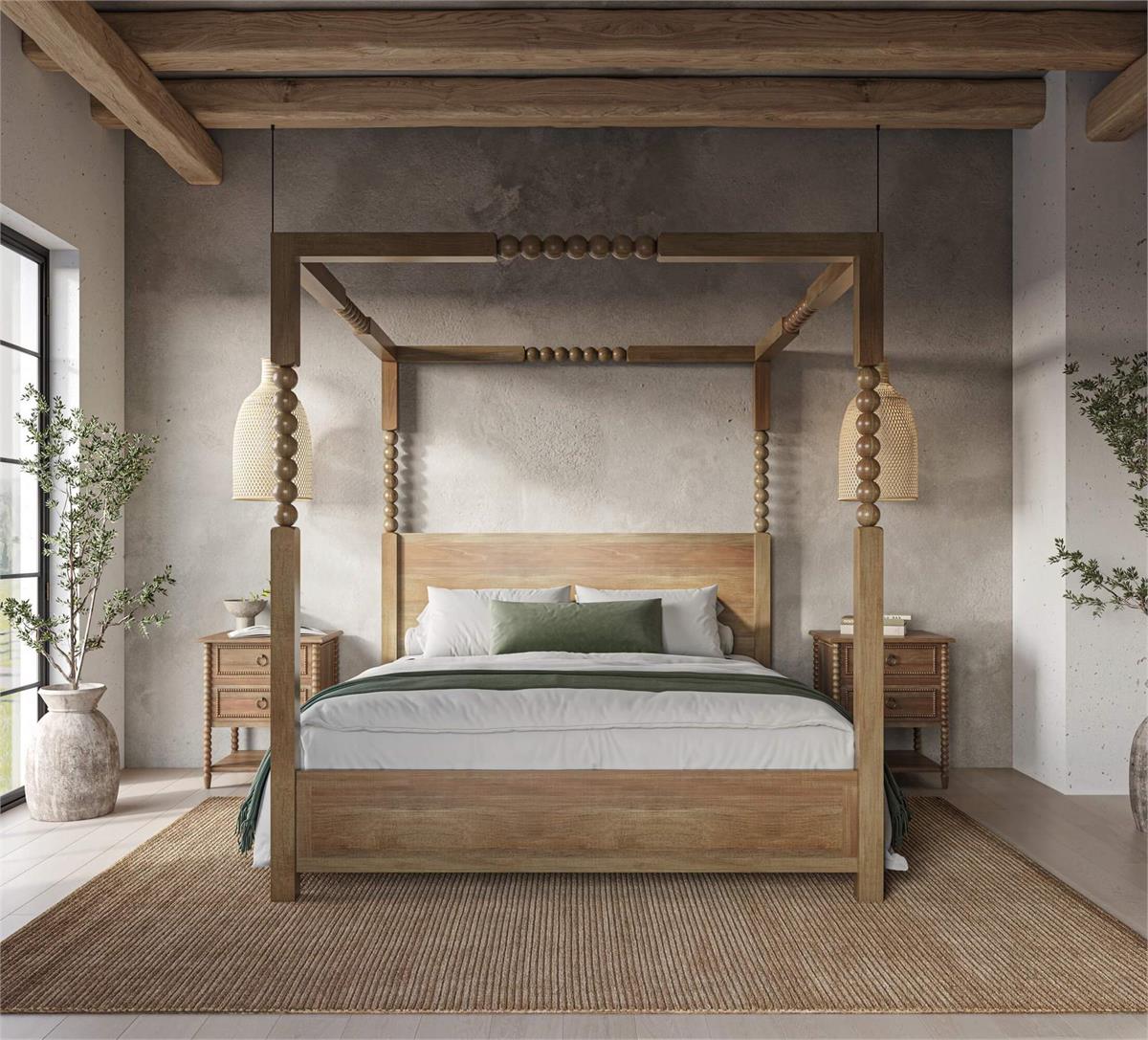 Bramble Cholet Poster King Bed — Fruit Wood