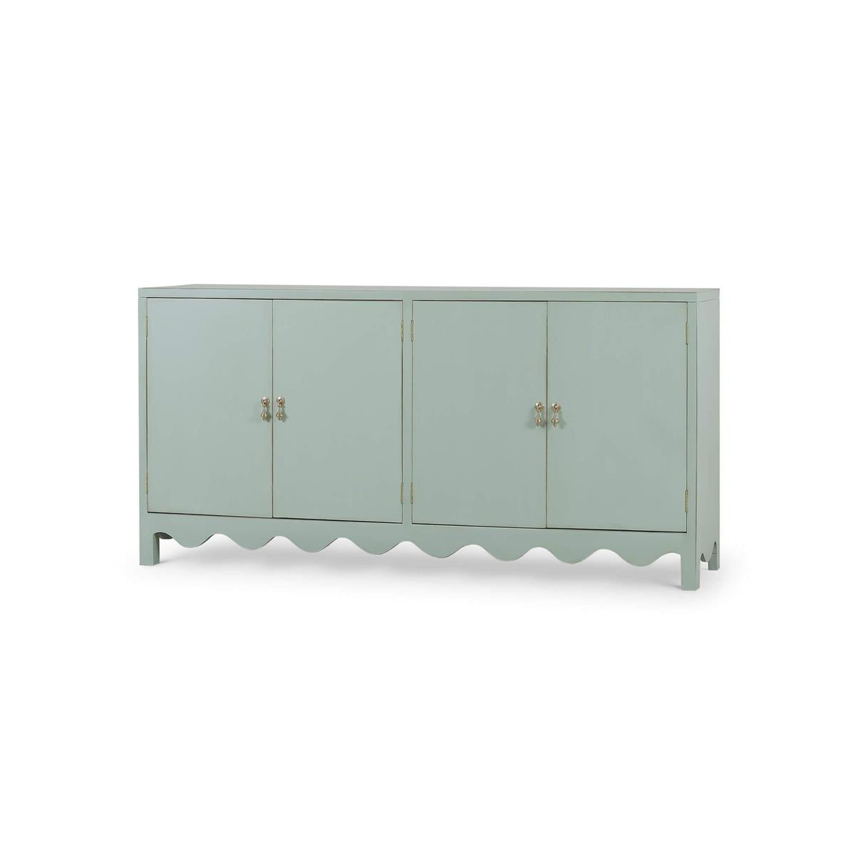 Bramble Chloe 4 Door Sideboard — Vintage Fennel Green / Light Distressed