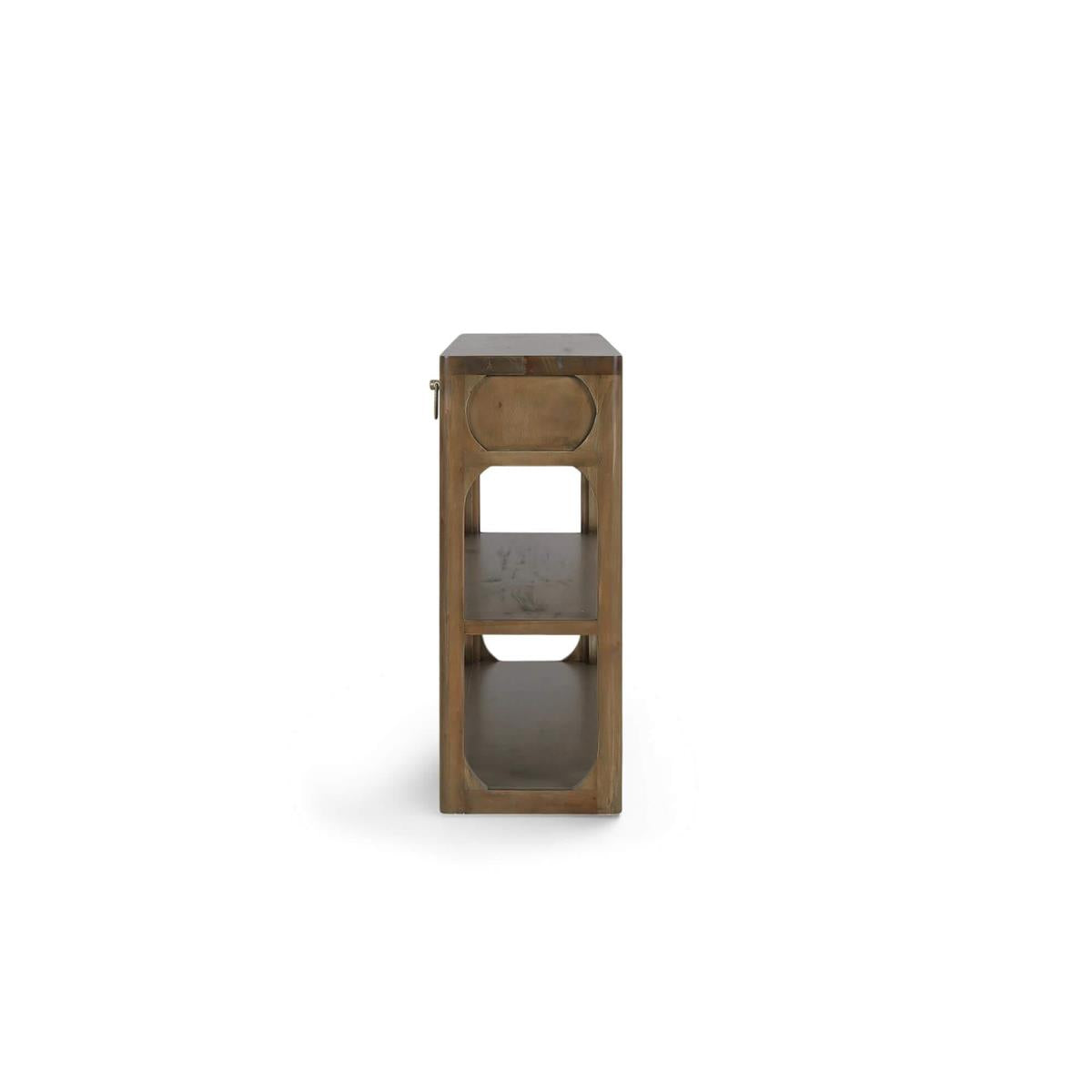 Bramble Corte Open Console Table w/ 2 Drawers — Straw Wash