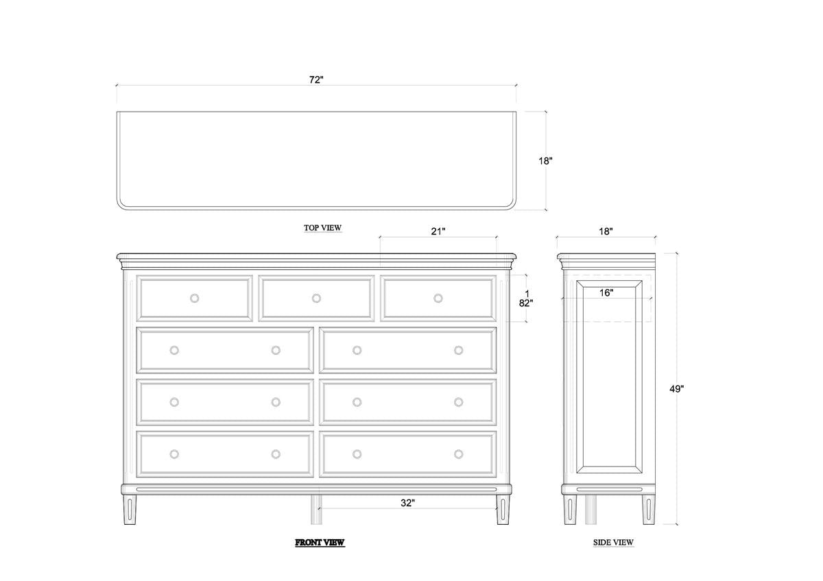 Bramble Hayward 9 Drawer Dresser — Fruit Wood