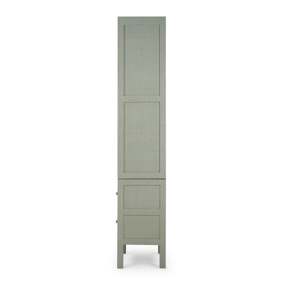 Bramble Kagu Tall Cabinet Wrapped — Raffia Pale Blue Wash / True White *