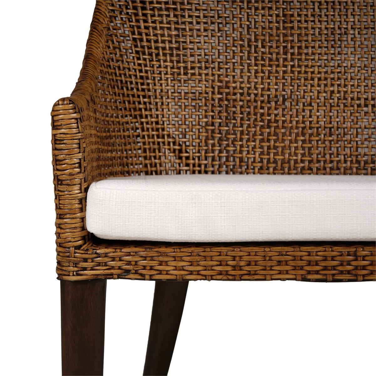 Bramble Savanah Rattan Loveseat — Dark Walnut / Arctic