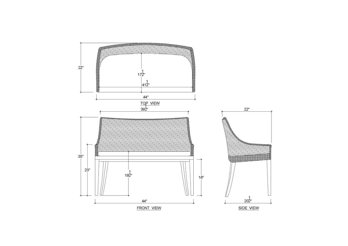 Bramble Savanah Rattan Loveseat — Dark Walnut / Arctic