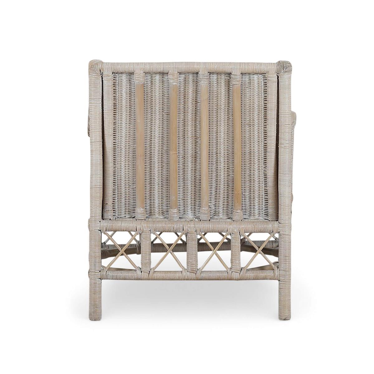 Bramble Rabana Rattan Chair — Rattan White Wash / Oatmeal Boucle Chenille