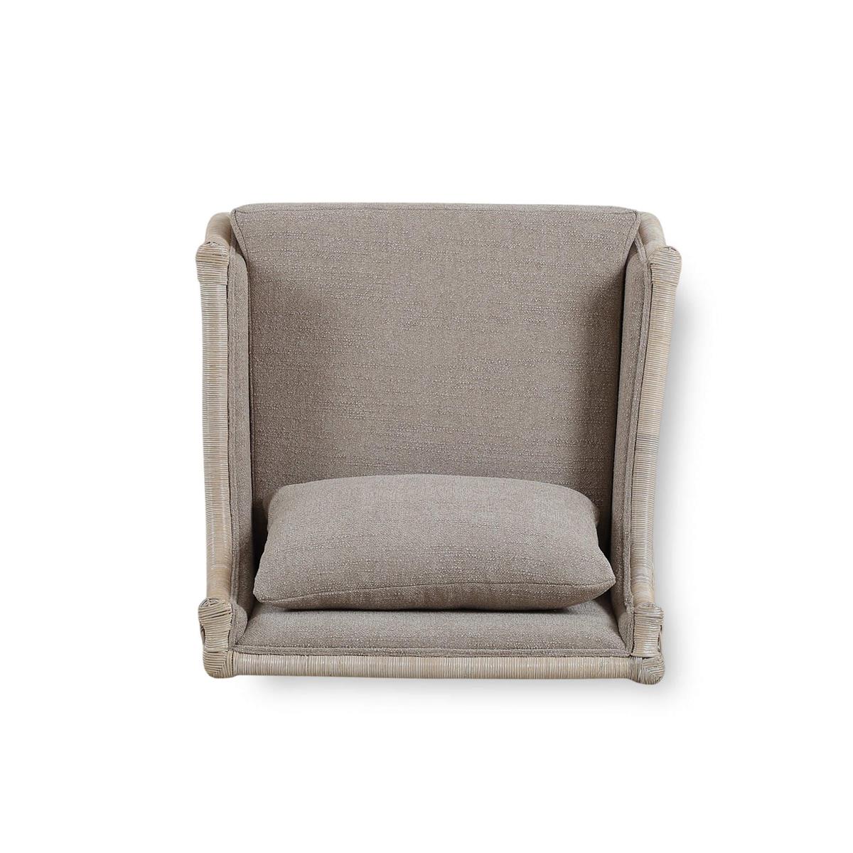 Bramble Rabana Rattan Chair — Rattan White Wash / Oatmeal Boucle Chenille