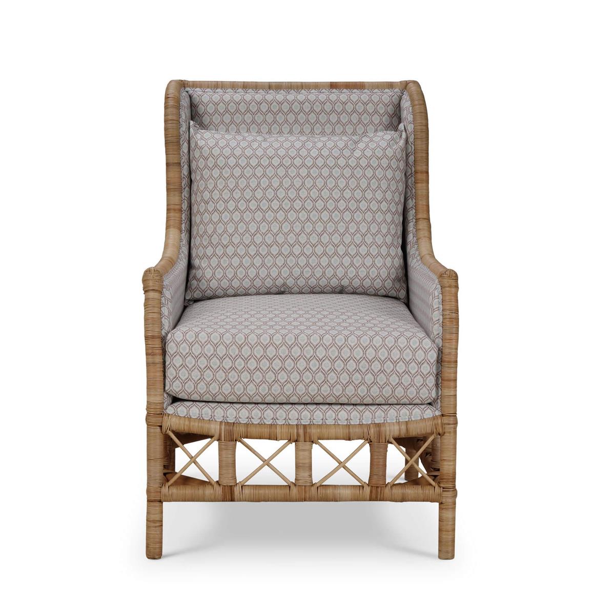 Bramble Hampton Rattan Wing Chair — Rattan Natural / Spivey Rost