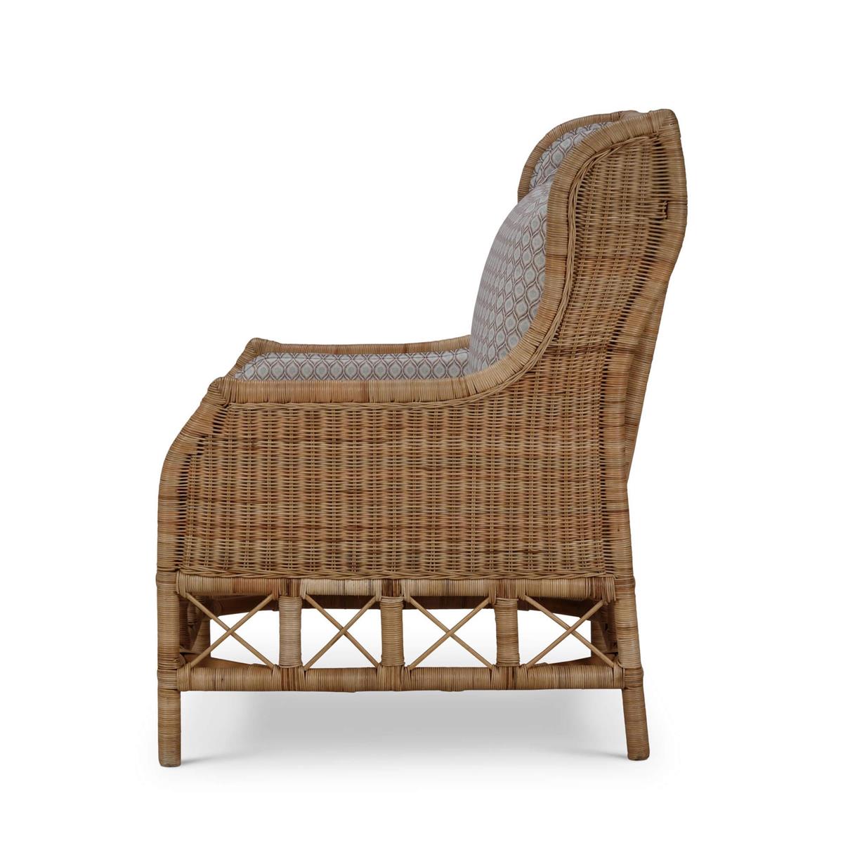 Bramble Hampton Rattan Wing Chair — Rattan Natural / Spivey Rost