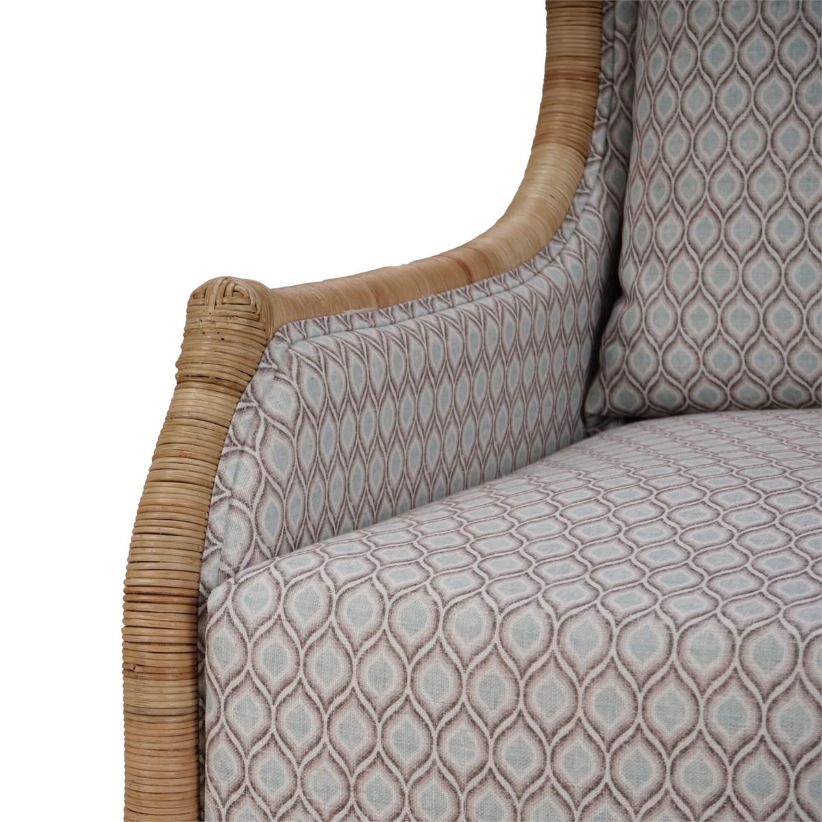 Bramble Hampton Rattan Wing Chair — Rattan Natural / Spivey Rost