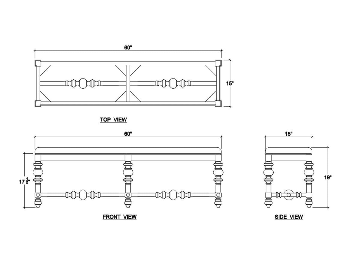 Bramble Savannah Large Bench — True White * / Natural