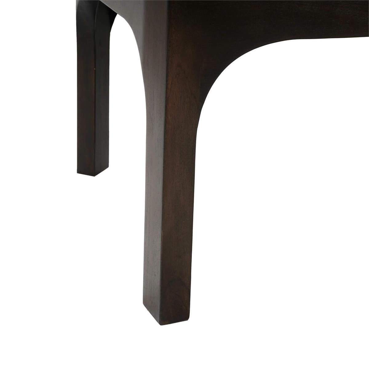 Bramble Vannes Bench w/ Legs — Dark Walnut / Thames Moss Green