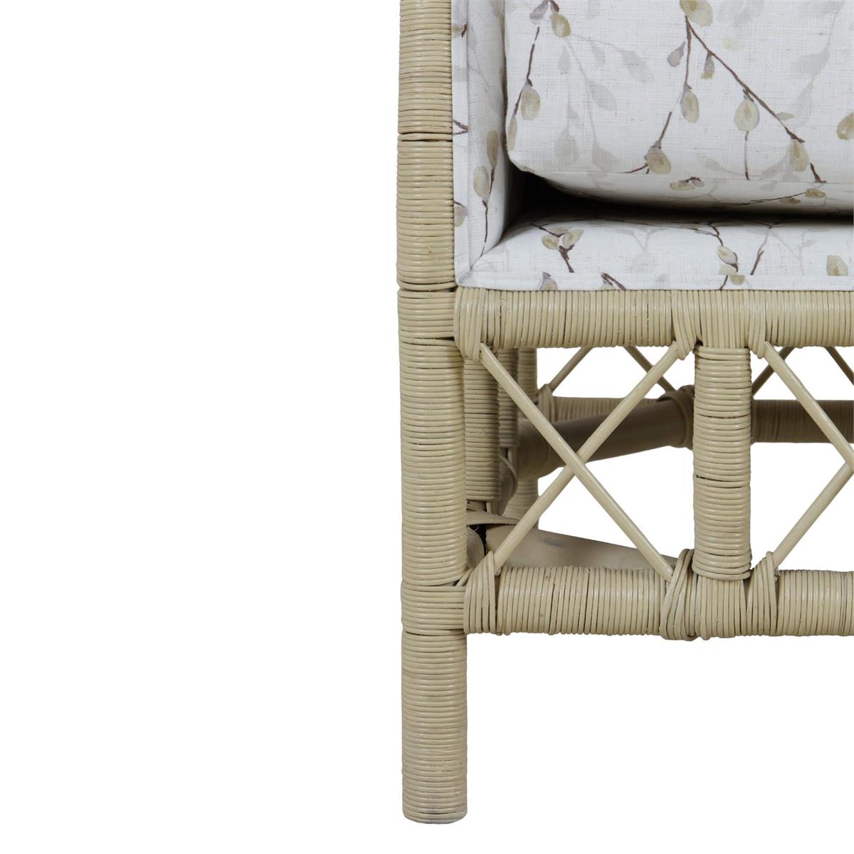 Bramble Rabana Rattan Loveseat — Rattan Natural / Whisper word