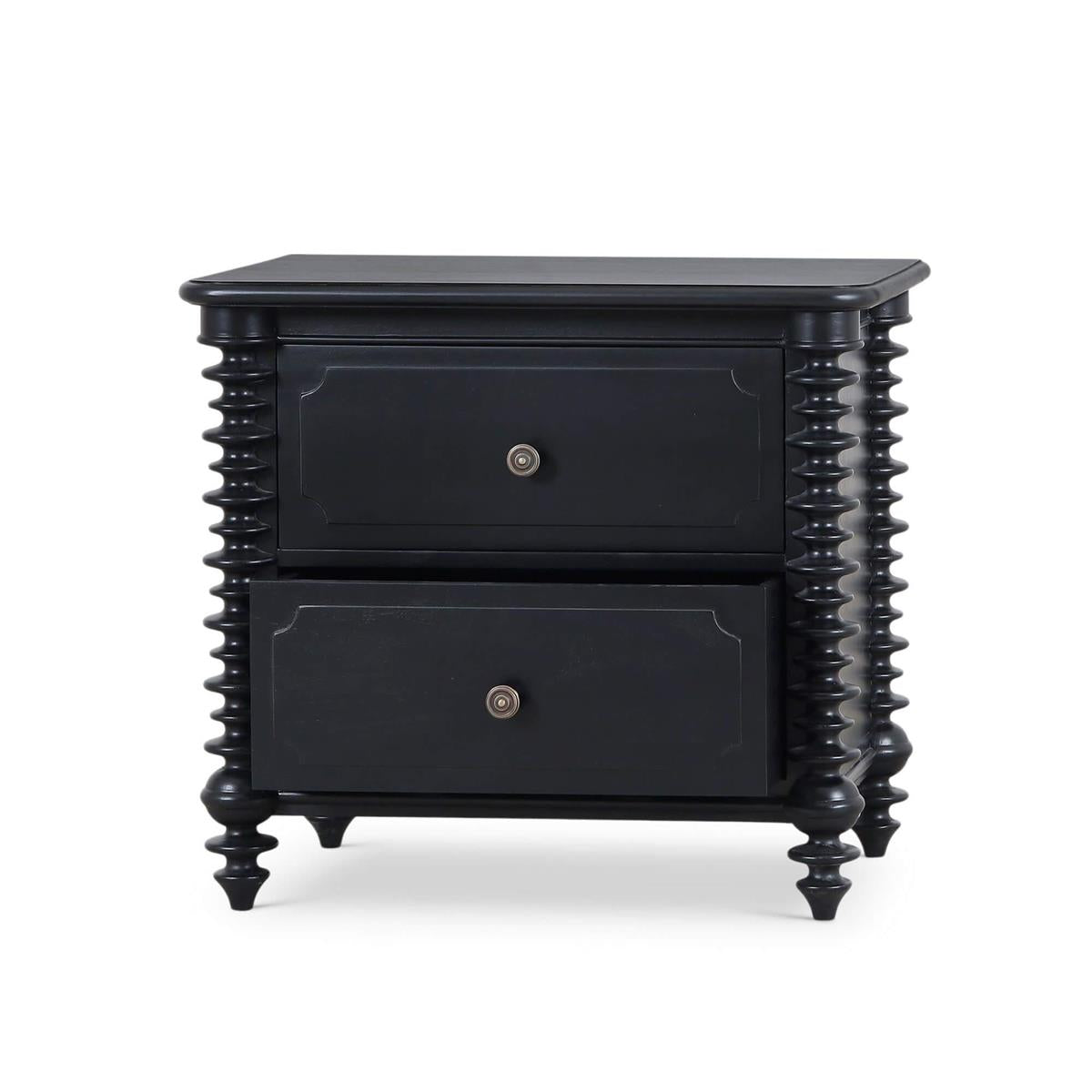 Bramble Milano 2 Drawer Bedside Table — Batavia Black