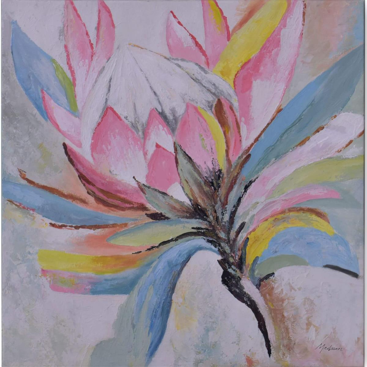 Bramble Protea Repens on Canvas 30 x 30