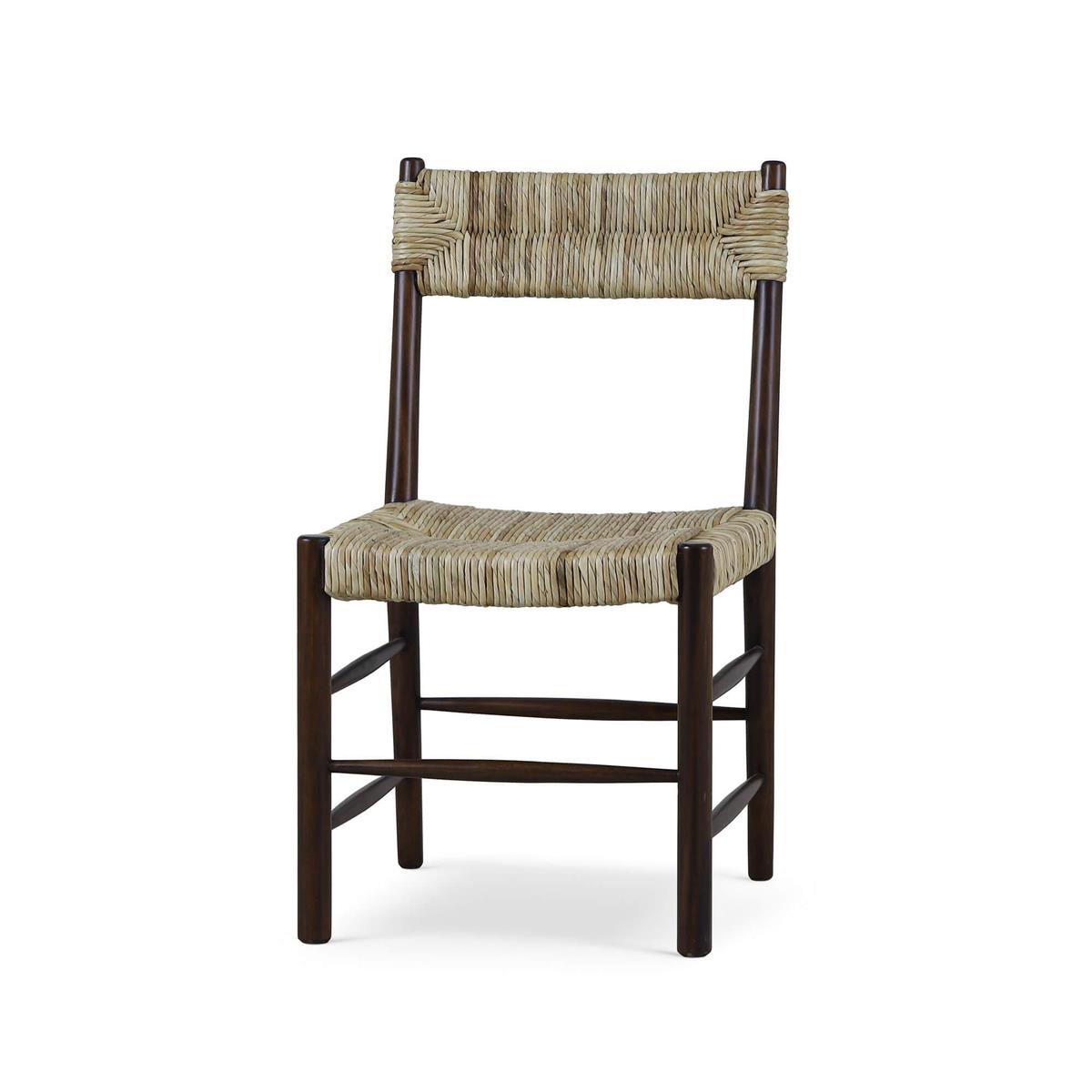 Bramble Lenox Dining Chair w/ Rush Seat — Matt Teak Brown