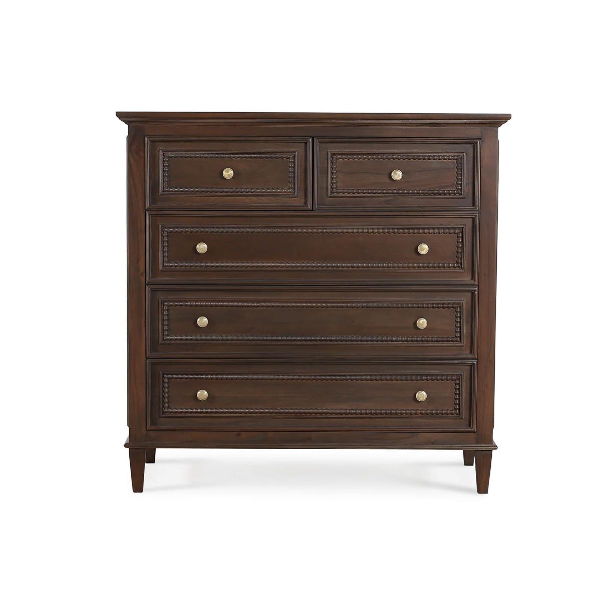 Bramble Vivienne 5 Drawer Dresser — Dark Walnut
