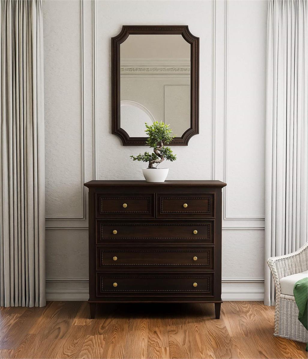 Bramble Vivienne 5 Drawer Dresser — Dark Walnut