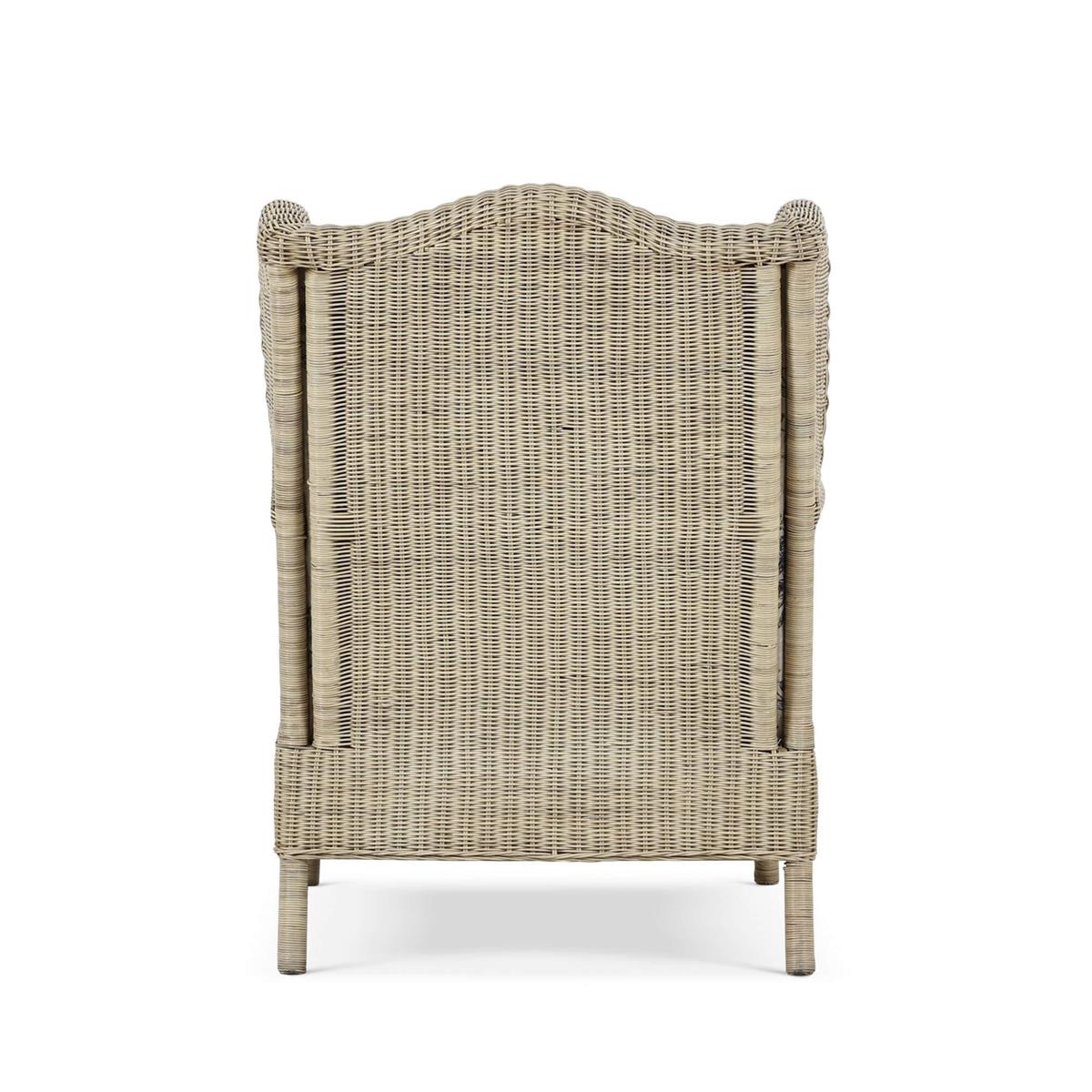 Bramble Marina Rattan Chair — Rattan Natural / Le Jardin Blue