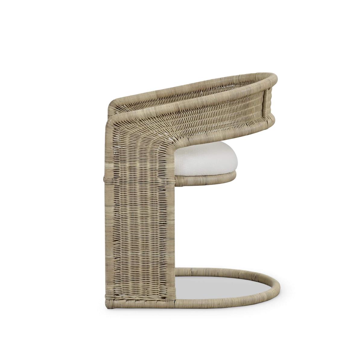 Bramble Hampton Dining Chair — Rattan Natural / Arctic
