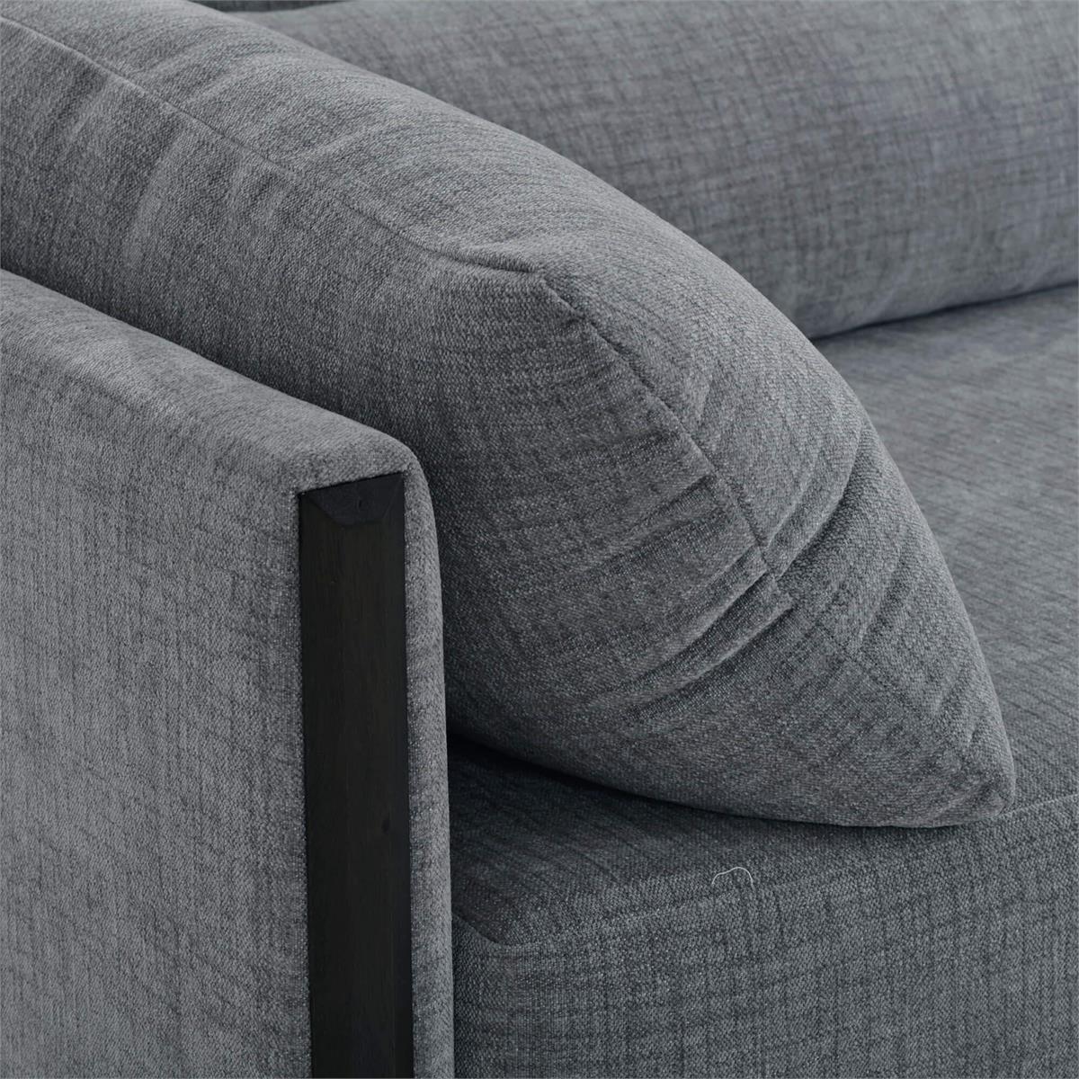 Bramble Normandy Sofa — Dark Walnut / Thames Gray Ashen