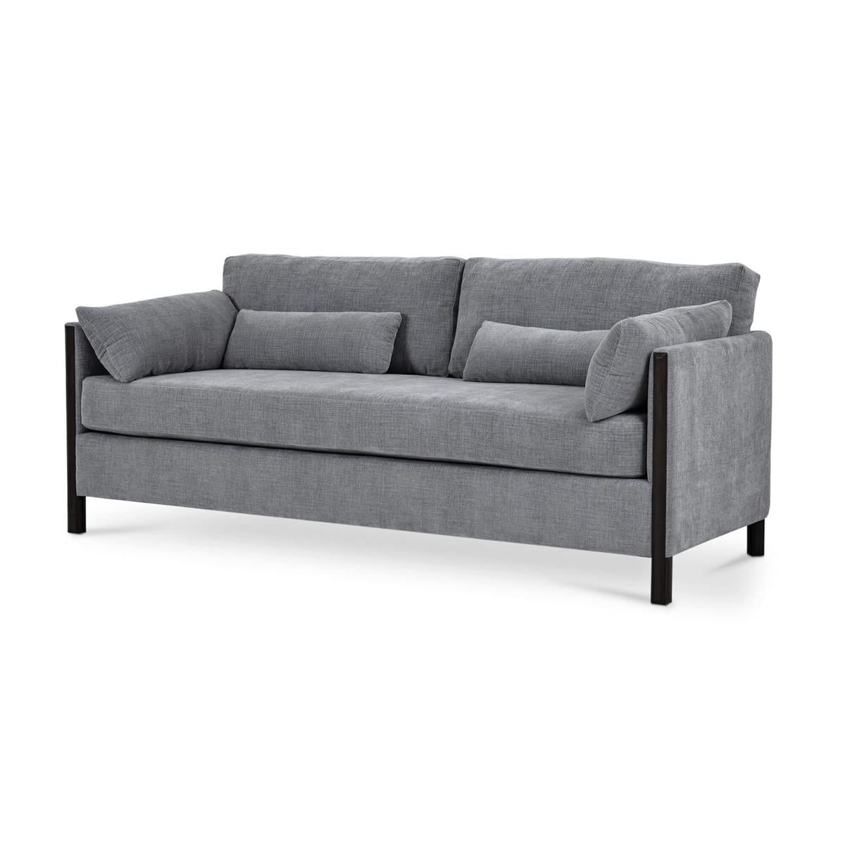 Bramble Normandy Sofa — Dark Walnut / Thames Gray Ashen