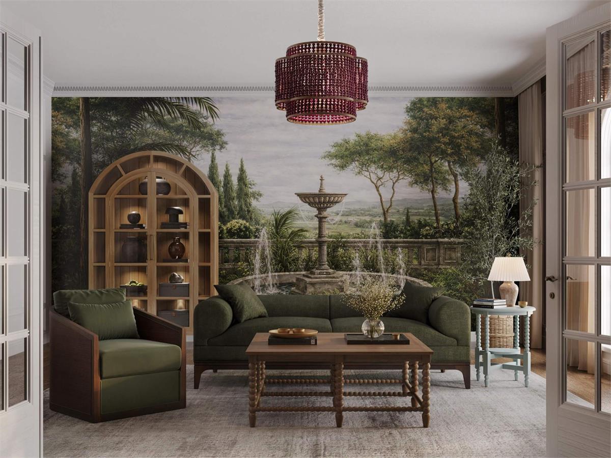 Bramble Arcadia Sofa — Dark Walnut / Thames Moss Green