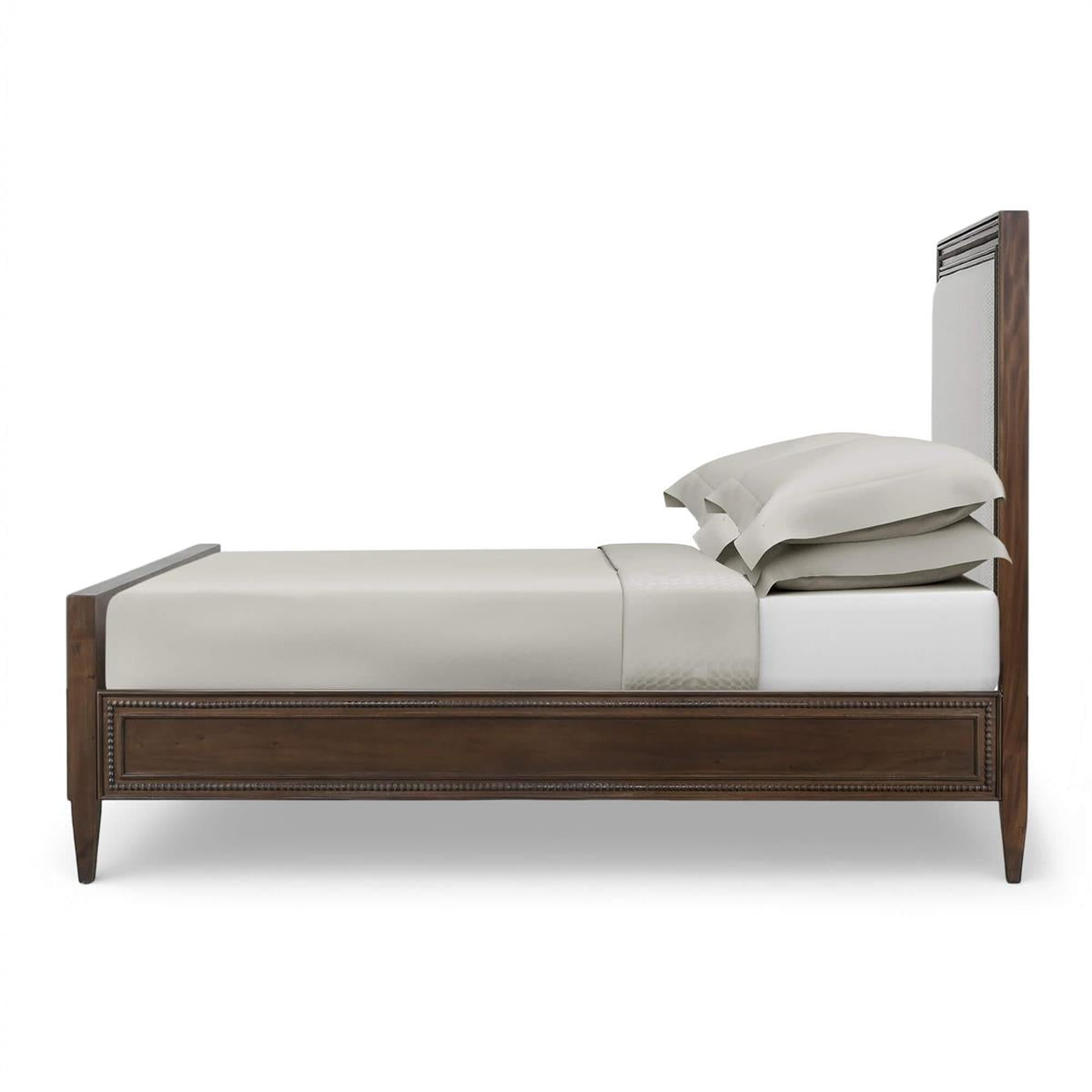Bramble Vivienne Upholstered Bed Queen — Dark Walnut / Dinara Natural