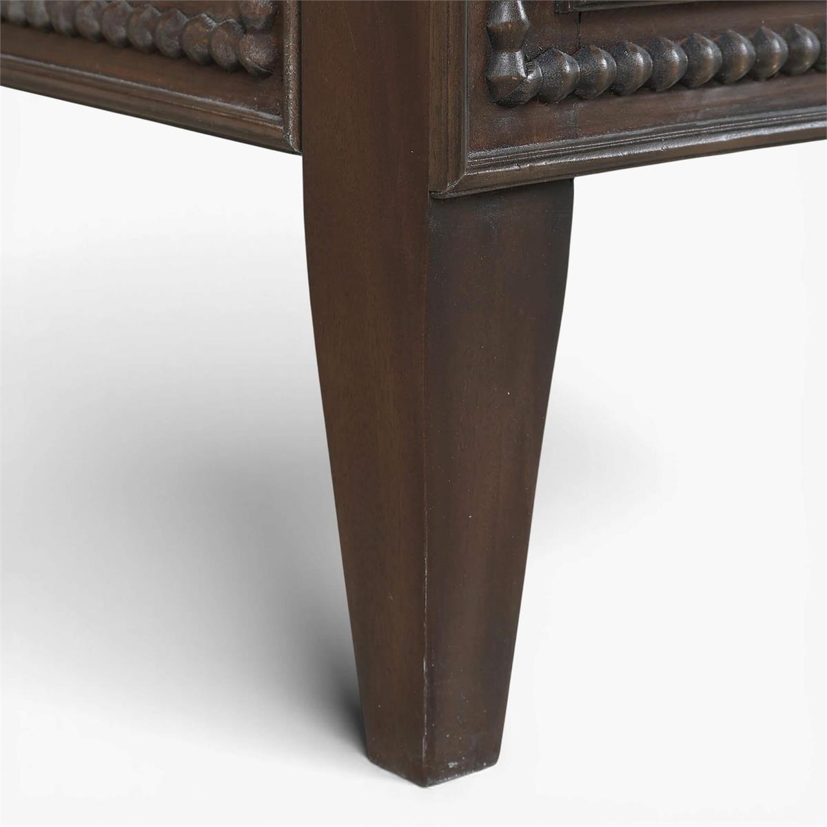 Bramble Vivienne Upholstered Bed Queen — Dark Walnut / Dinara Natural