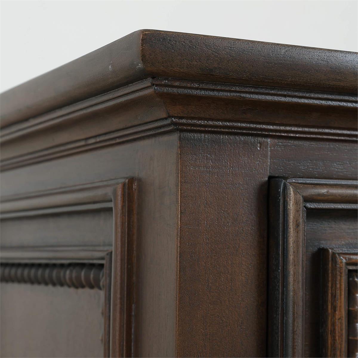 Bramble Vivienne 2 Drawer Bedside Large Table — Dark Walnut