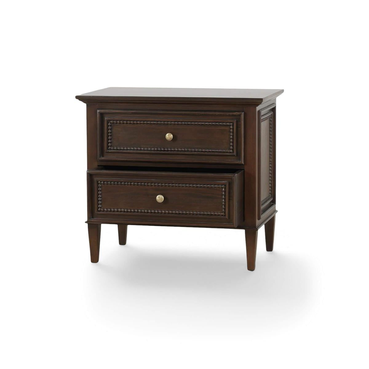Bramble Vivienne 2 Drawer Bedside Large Table — Dark Walnut