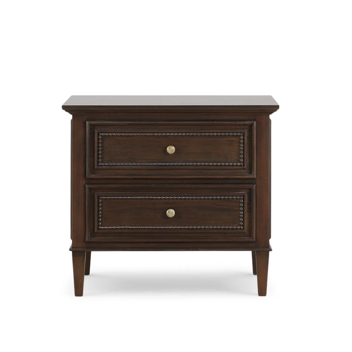 Bramble Vivienne 2 Drawer Bedside Large Table — Dark Walnut