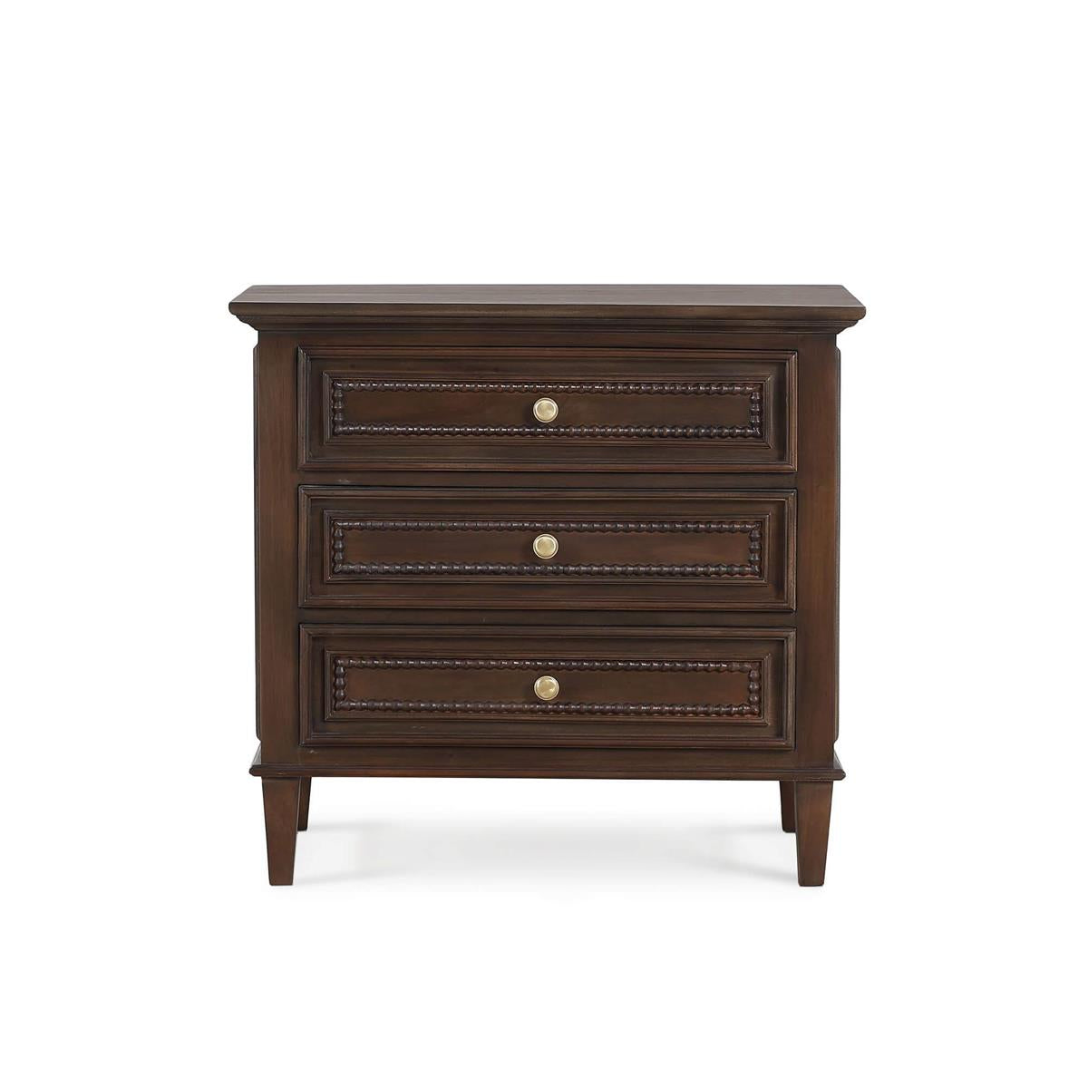 Bramble Vivienne 3 Drawer Bedside Large Table — Dark Walnut