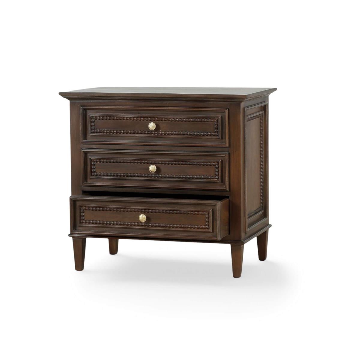 Bramble Vivienne 3 Drawer Bedside Large Table — Dark Walnut