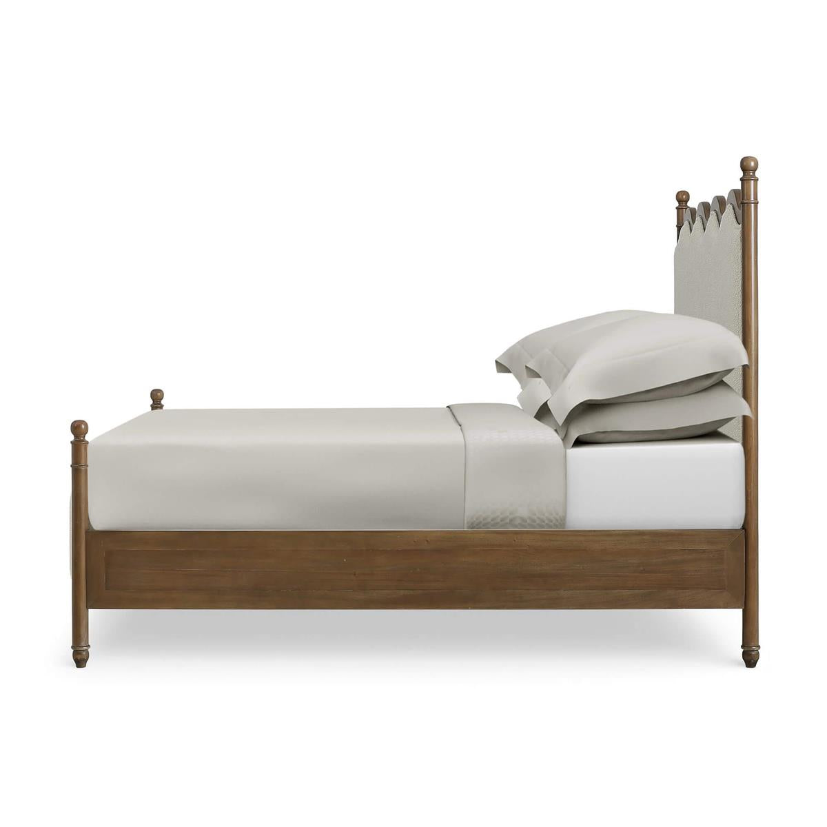 Bramble Chloe Queen Bed — Straw Wash / Colorado Boucle Ivory