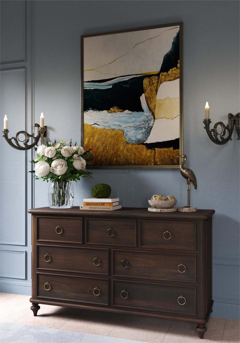 Bramble Savannah 7 Drawer Dresser — Dark Walnut