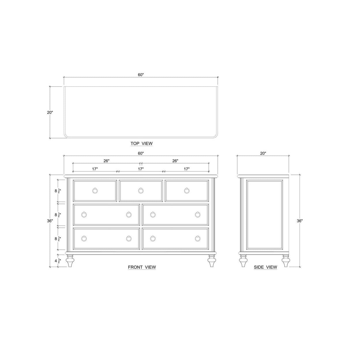 Bramble Savannah 7 Drawer Dresser — Dark Walnut