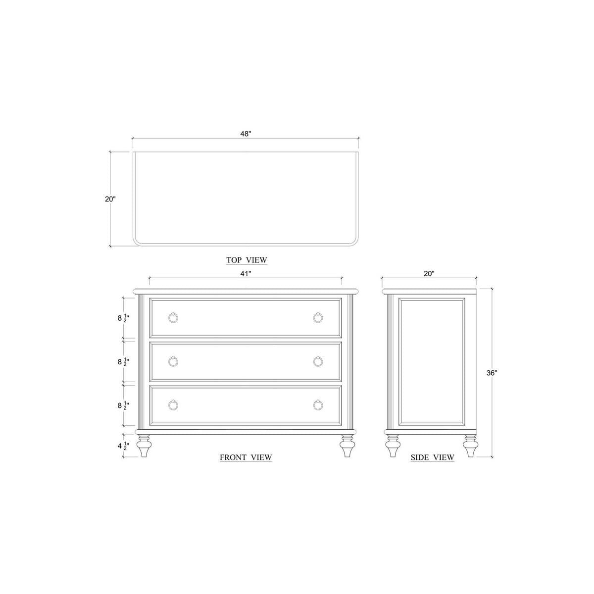 Bramble Savannah 3 Drawer Dresser — Dark Walnut