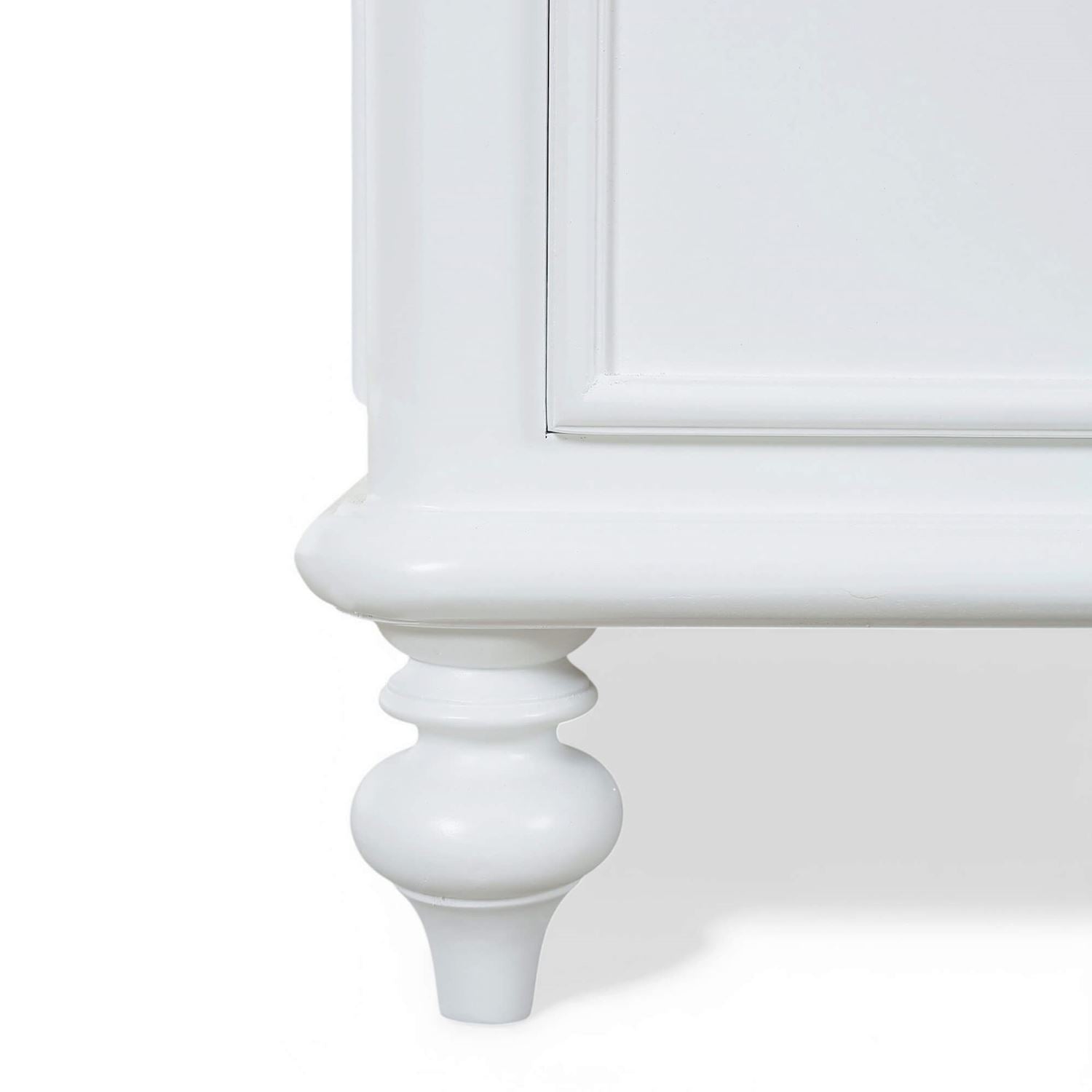 Bramble Savannah 2 Drawer Bedside Table — Architectural White / No Distress